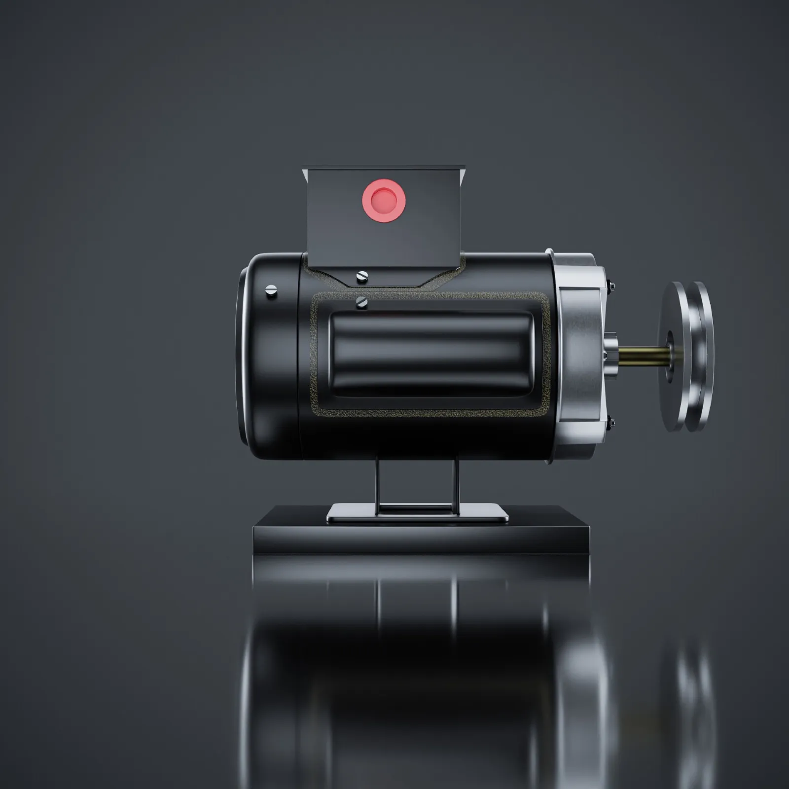 Industrial electric motor 3D model render