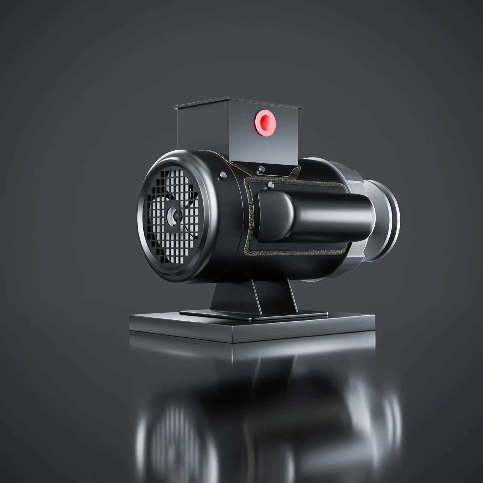 Mechanical electric motor 3D visualization